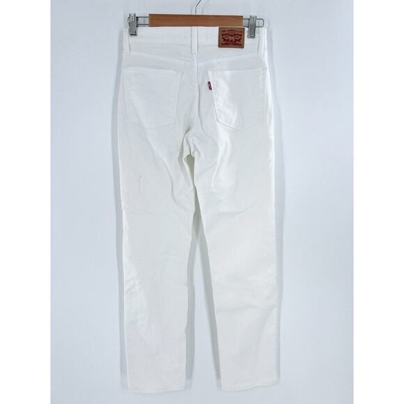 Levi’s White Classic Straight Leg Denim Jeans Size 26 - Picture 4 of 6